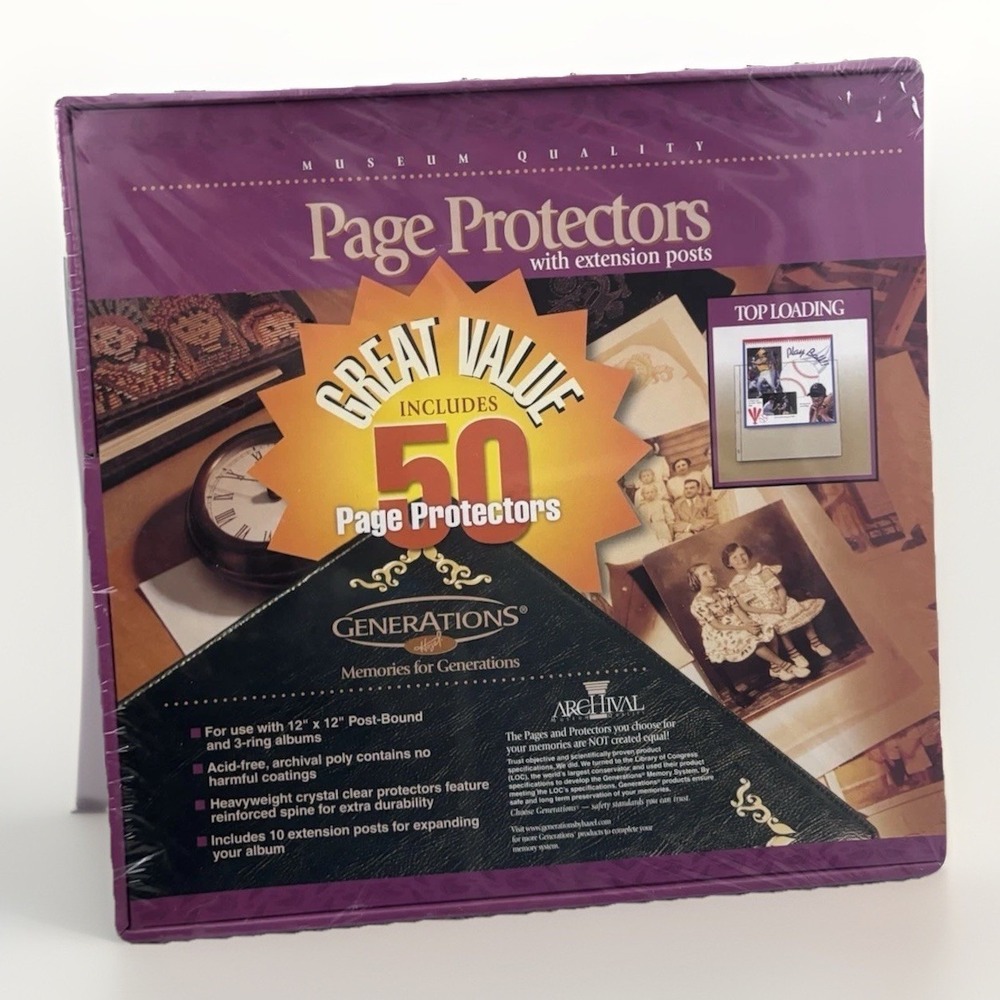 Museum Quality PAGE PROTECTORS + Extension Posts Paper Craft Supplies - NEW